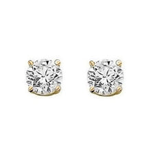 Load image into Gallery viewer, Yellow Gold Round Brilliant Cut Diamond Claw Earring Settings 0.60 TO 1.00 Carat - Pobjoy Diamonds