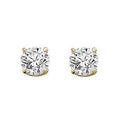 Yellow Gold Round Brilliant Cut Diamond Claw Earring Settings 0.60 TO 1.00 Carat - Pobjoy Diamonds