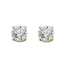 Load image into Gallery viewer, Yellow Gold Round Brilliant Cut Diamond Claw Earring Settings 1.00 TO 2.00 Carat - Pobjoy Diamonds