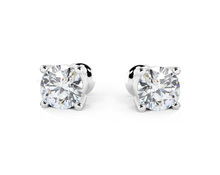 Load image into Gallery viewer, 18K White Gold 1.20 Carat Lab Grown Diamond Stud Earrings - F/VS1