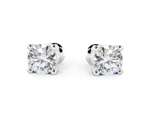 18K White Gold 1.20 Carat Lab Grown Diamond Stud Earrings - F/VS1