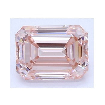 18K Gold Fancy Pink Emerald Cut Lab Grown Diamond 1.01 Carat Ring VVS2 - Pobjoy Diamonds