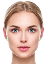 9K Yellow Gold Double Halo Diamond & Emerald Earrings By Pobjoy
