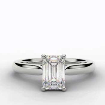 Cuenca Four Prong Emerald Cut Diamond Ring - Pobjoy Diamonds
