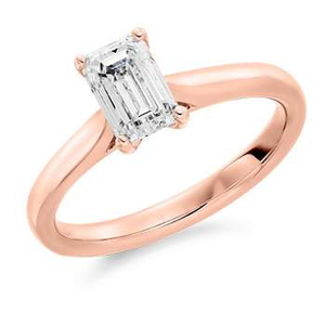 Cuenca Four Prong Emerald Cut Diamond Ring - Pobjoy Diamonds