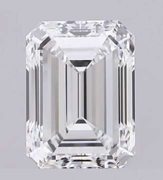 Platinum 1.80 Carat Emerald Cut Lab Diamond Trilogy Ring - E/VS1 - Pobjoy Diamonds