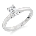 18K Gold 0.70 Carat Emerald or Radiant Brilliant Cut Diamond Ring - F/VS2