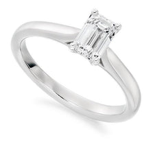 Load image into Gallery viewer, 9K Gold 0.75 Carat Emerald Cut Solitaire Lab Grown Diamond Engagement Ring - F/VS1 - Pobjoy Diamonds