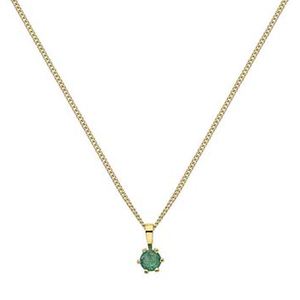 9K Gold Ladies Emerald Pendant Necklace - Pobjoy Diamonds
