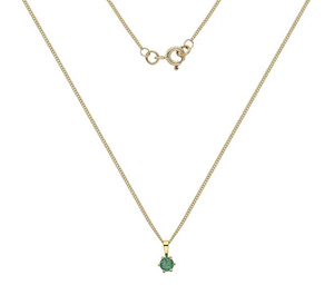 9K Gold Ladies Emerald Pendant Necklace - Pobjoy Diamonds