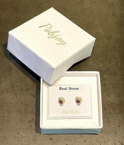 9K Yellow Gold & Ruby Medium Stud Earrings - Pobjoy Diamonds