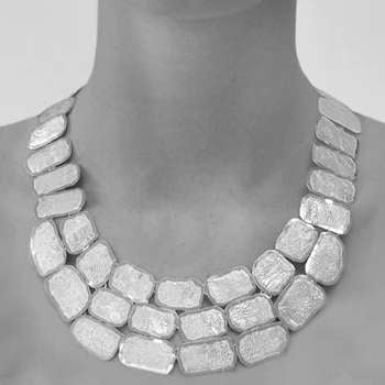 Handmade Sterling Silver Etruscan Statement Necklace - Pobjoy Diamonds