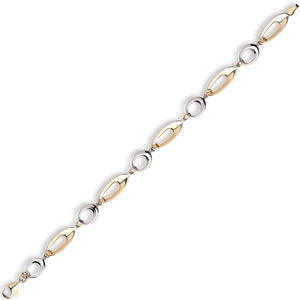 9K Yellow & White Gold Ladies Fancy Bracelet - Pobjoy Diamonds