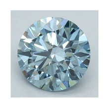 Load image into Gallery viewer, Fancy Intense Blue Round Cut Lab Grown Diamond 0.71 Carat - Pobjoy Diamonds