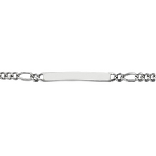 Load image into Gallery viewer, Sterling Silver Ladies Figaro Identity Bracelet