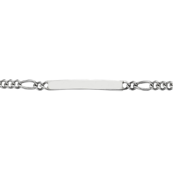 Sterling Silver Ladies Figaro Identity Bracelet