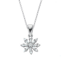 Load image into Gallery viewer, 9K White Gold Snow Crystal Diamond Pendant