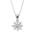 9K White Gold Snow Crystal Diamond Pendant