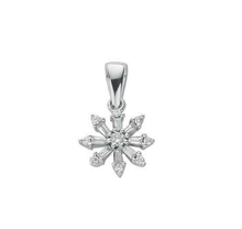 Load image into Gallery viewer, 9K White Gold Snow Crystal Diamond Pendant- Pobjoy Diamonds