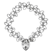 Load image into Gallery viewer, Sterling Silver Papillon Padlock Charm Bracelet - Pobjoy Diamonds