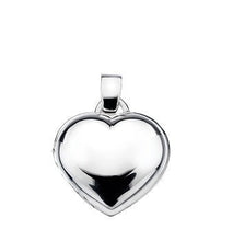 Load image into Gallery viewer, Sterling Silver Puffed Heart Locket &amp; Neck Chain - Pobjoy Diamonds