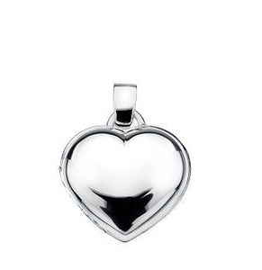 Sterling Silver Puffed Heart Locket & Neck Chain - Pobjoy Diamonds