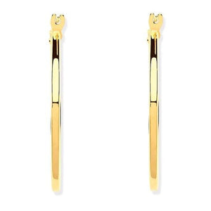 9K Yellow Gold Square Hinged 'Hoop' Earrings by Pobjoy