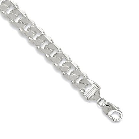 Sterling Silver Gents Heavy Curb Neck Chain 19.2mm