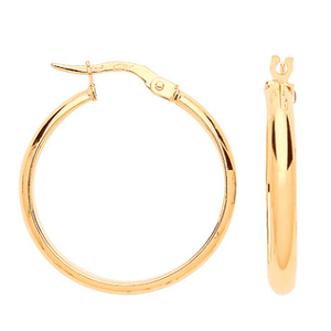 9K Gold 24mm Ladies Hoop Earrings