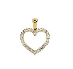 9K Yellow Gold 0.25 Carat Diamond Heart Pendant Necklace