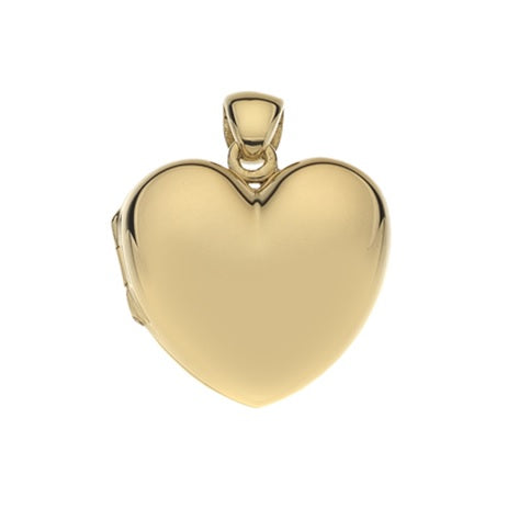 9K Yellow Gold Ladies Heart Locket & Neck Chain - Pobjoy Diamonds