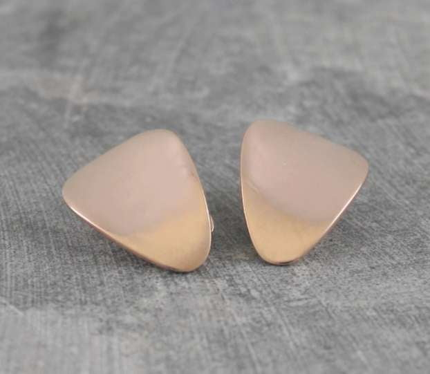 Handmade Gold On Silver Petal Clip On Earrings - Pobjoy Diamonds
