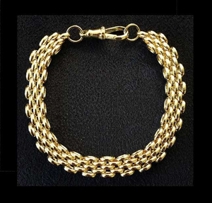 9K Yellow Gold Ladies Panther Bracelet - Pobjoy Diamonds