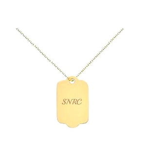 9K Yellow Gold Small Tag & Neck Chain - Pobjoy Diamonds