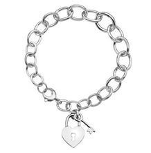 Load image into Gallery viewer, Sterling Silver Graduated Large Link Padlock Charm Bracelet - Pobjoy Diamonds