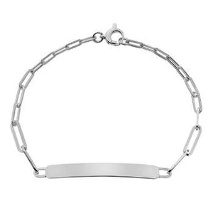 Sterling Silver Ladies Graduated Trace Identity Bracelet - Pobjoy Diamonds