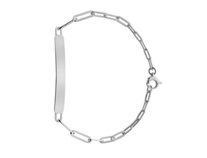 Sterling Silver Ladies Graduated Trace Identity Bracelet - Pobjoy Diamonds