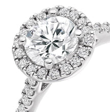 Load image into Gallery viewer, 950 Platinum Round Brilliant Cut 1.40 CTW Diamond Halo Ring - Pobjoy Diamonds