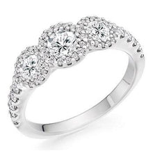 Load image into Gallery viewer, 950 Platinum 1.10 CTW Diamond Trilogy Ring G-H/Si