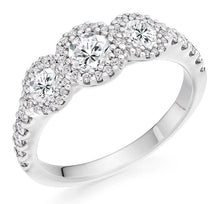 Load image into Gallery viewer, 950 Platinum 1.10 CTW Diamond Trilogy Ring F-G/VS