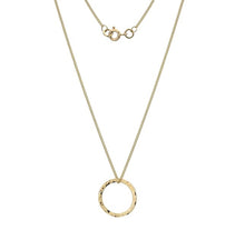 Load image into Gallery viewer, 9K Yellow Gold Hammered Circle Pendant Necklace - Pobjoy Diamonds