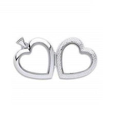 Load image into Gallery viewer, Sterling Silver Heart Ribbed Open Locket