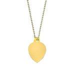 9K Yellow Gold Small Heart Tag & Neck Chain - Pobjoy Diamonds