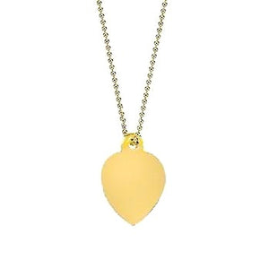 9K Yellow Gold Small Heart Tag & Neck Chain - Pobjoy Diamonds
