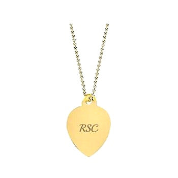 9K Yellow Gold Small Heart Tag & Neck Chain - Pobjoy Diamonds