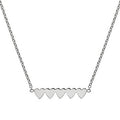 9K White Gold Five Heart Ladies Pendant Necklace - Pobjoy Diamonds