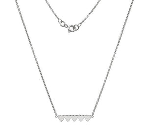 9K White Gold Five Heart Ladies Pendant Necklace - Pobjoy Diamonds