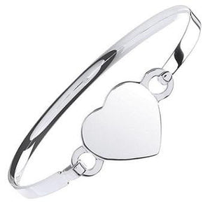 Pobjoy Sterling SIlver Ladies Heart Shaped Bangle 