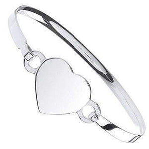 Sterling SIlver Baby Heart Shaped Bangle From Pobjoy