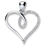 9K White Gold & Diamond Heart From Pobjoy DIamonds